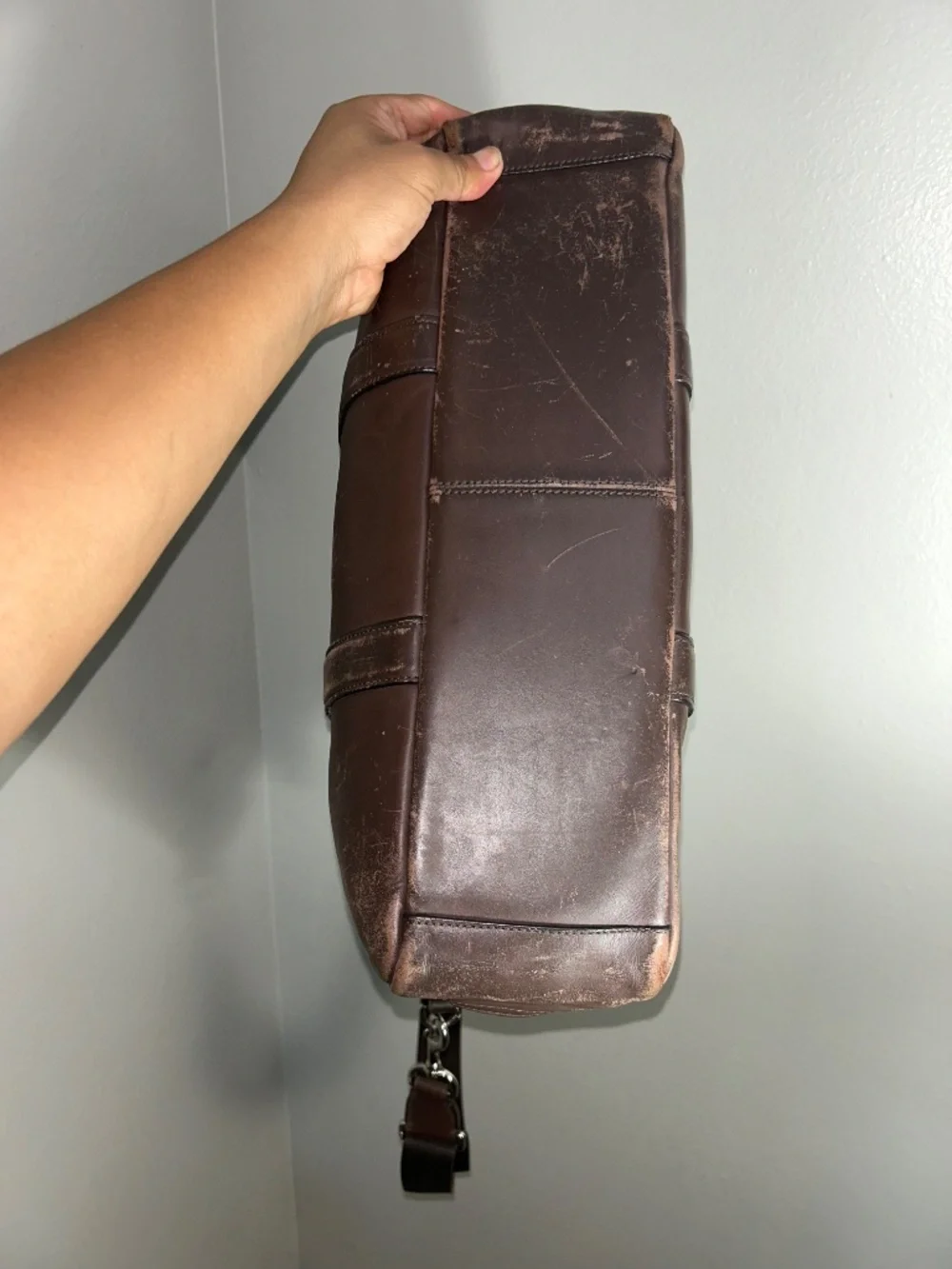 Coach Lexington F70916 Brown Leather Briefcase Carry-all Messenger Shoulder Bag